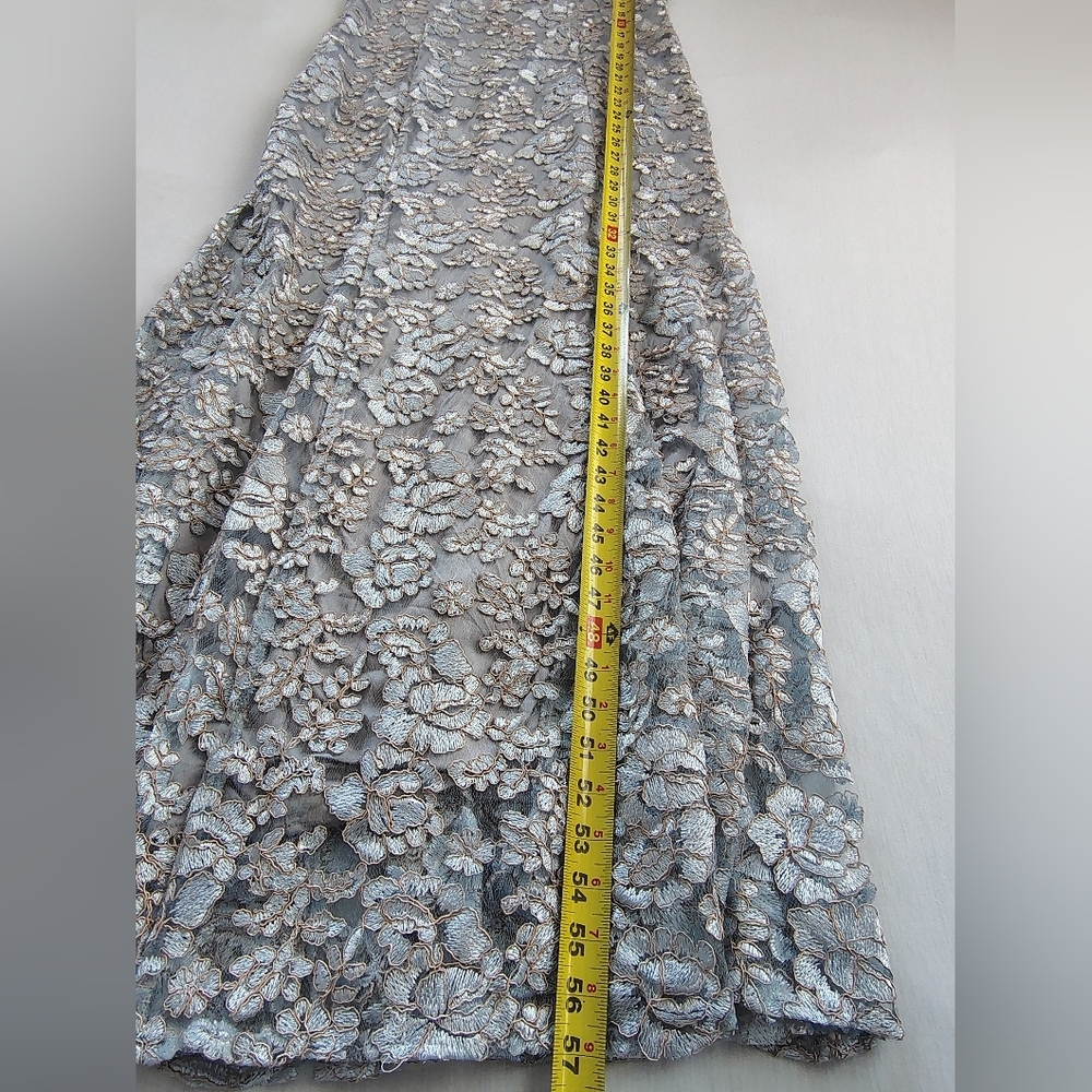 Alex Evenings Lace Maxi Dress in Blue Size 10 - Picture 6 of 9